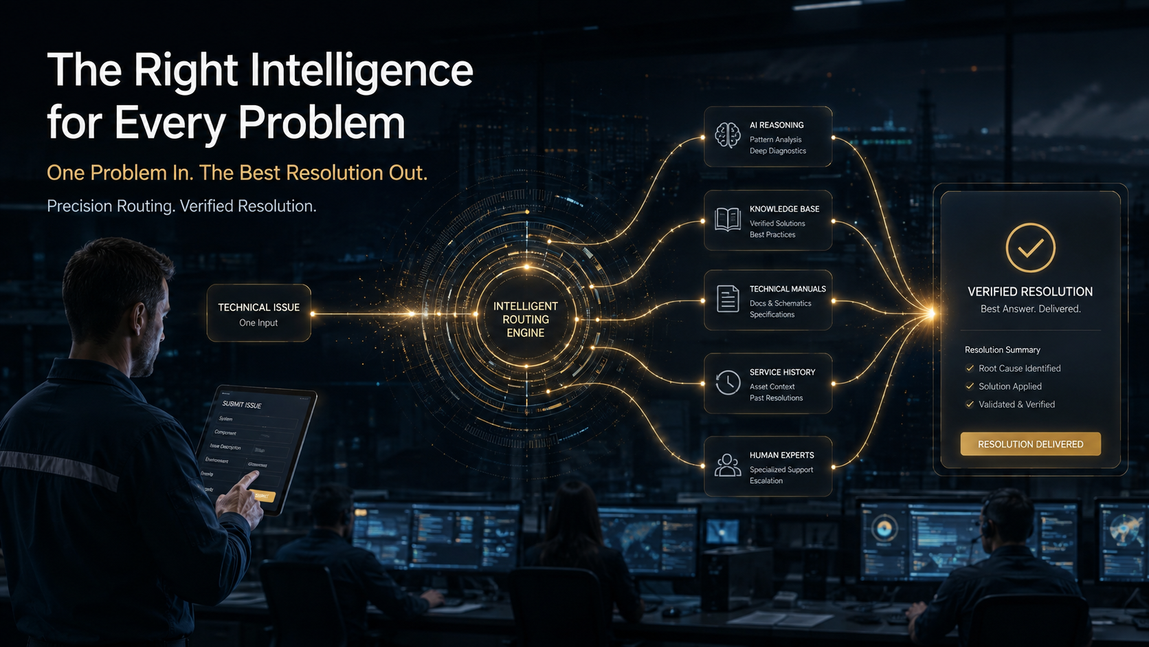 ForgeResolve AI intelligent technical routing and verified resolution